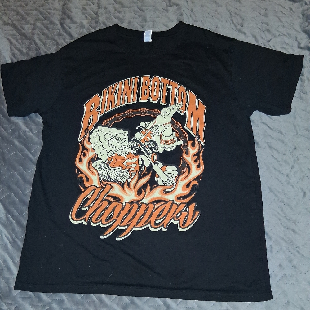 Nickelodeon Black and Orange Bikini Bottom Choppers Tee